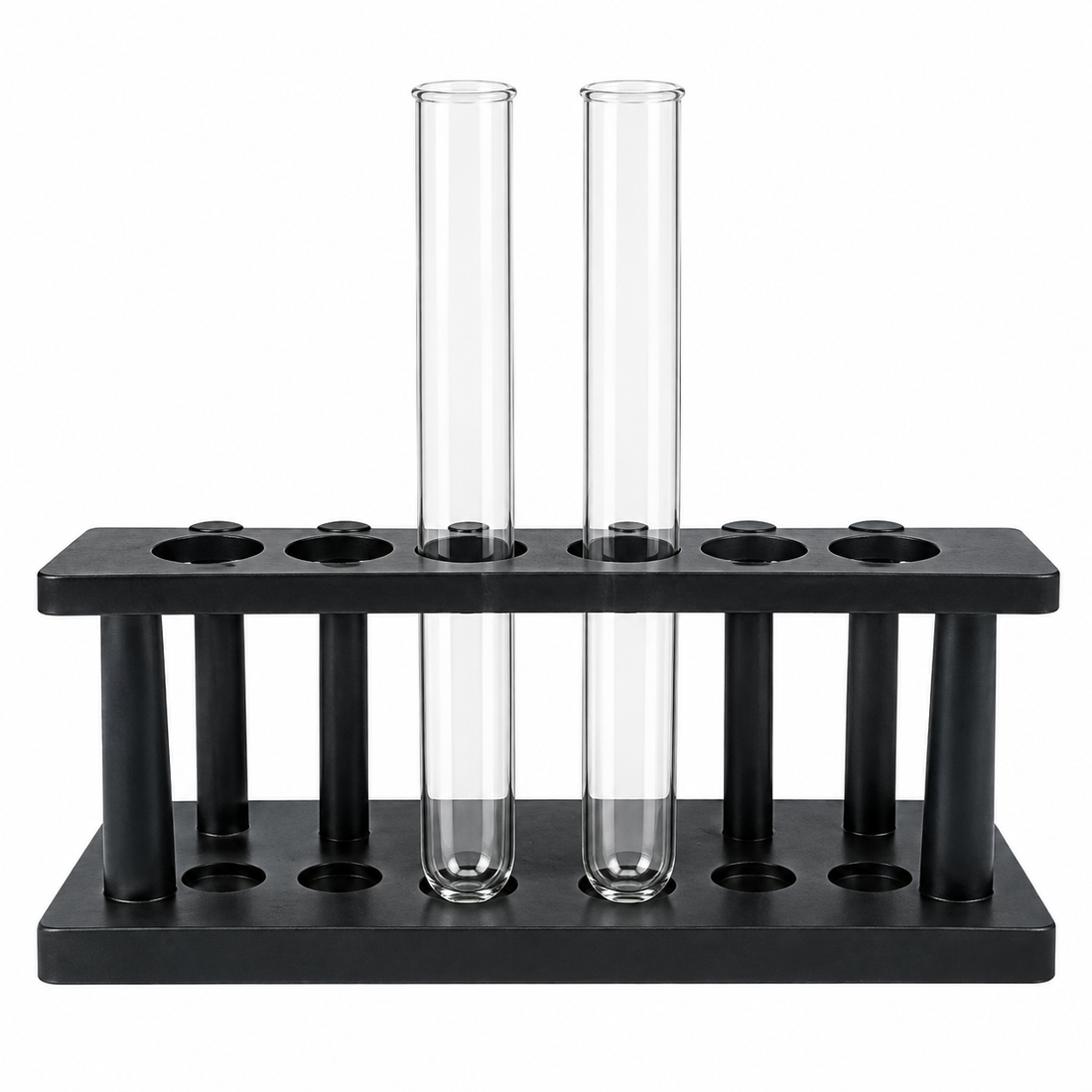 Test tube rack with test tubes