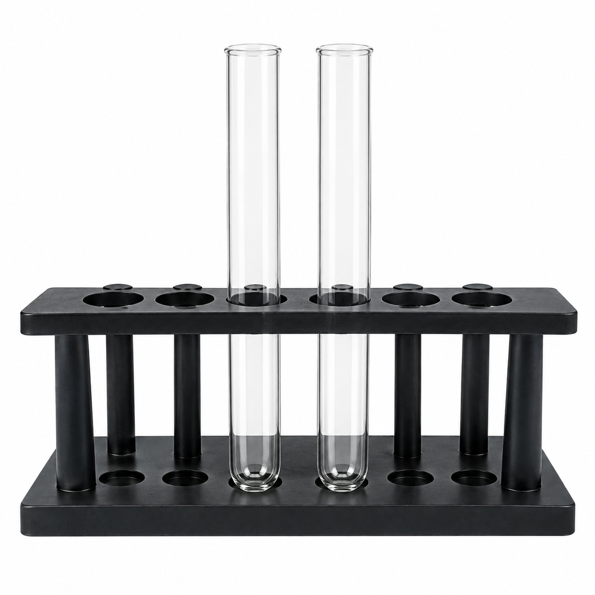 Test tube rack with test tubes