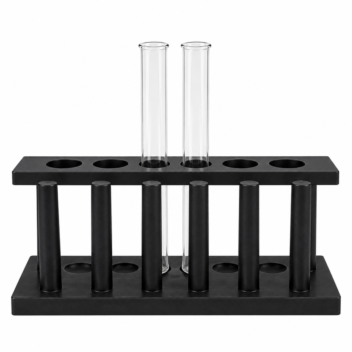 Test tube rack with test tubes